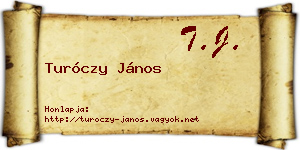 Turóczy János névjegykártya