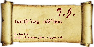 Turóczy János névjegykártya